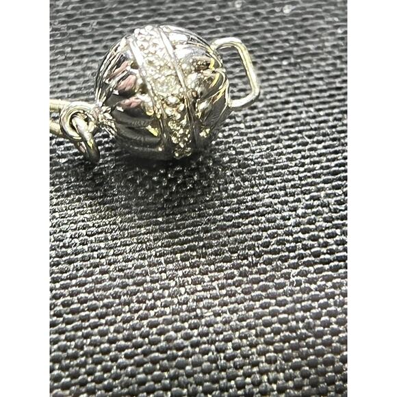 Gray Black Long Opera Length Pearl 14k White Gold Clasp Diamond Chips Necklace - Picture 7 of 11